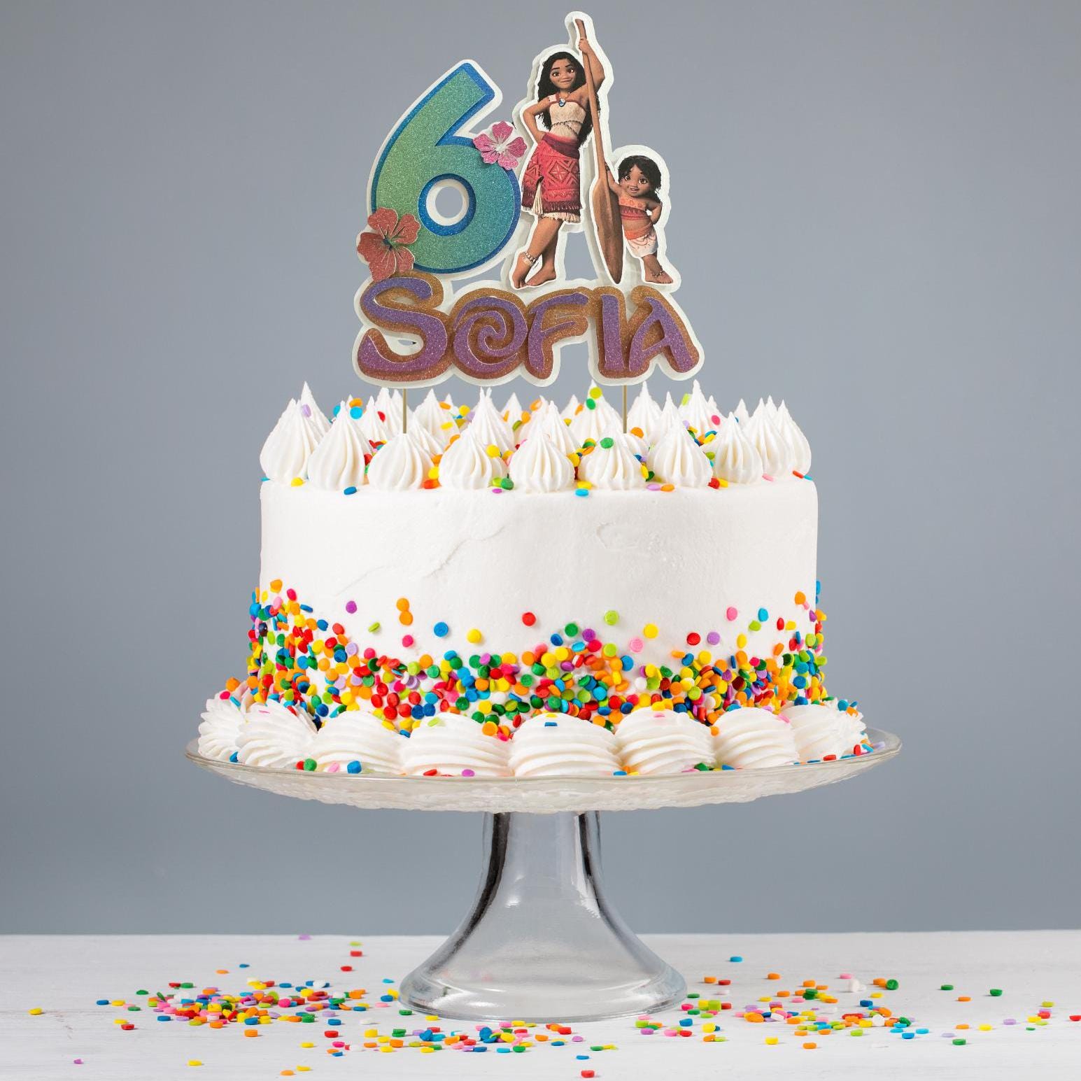 Moana Themed Personalized Cake Topper