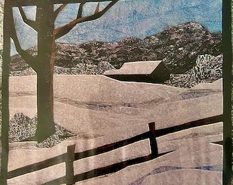 Vintage 1996 England Design Studios Snow Scene Quilt Wall Hanging Quilting Pattern Iron-Templates OOP