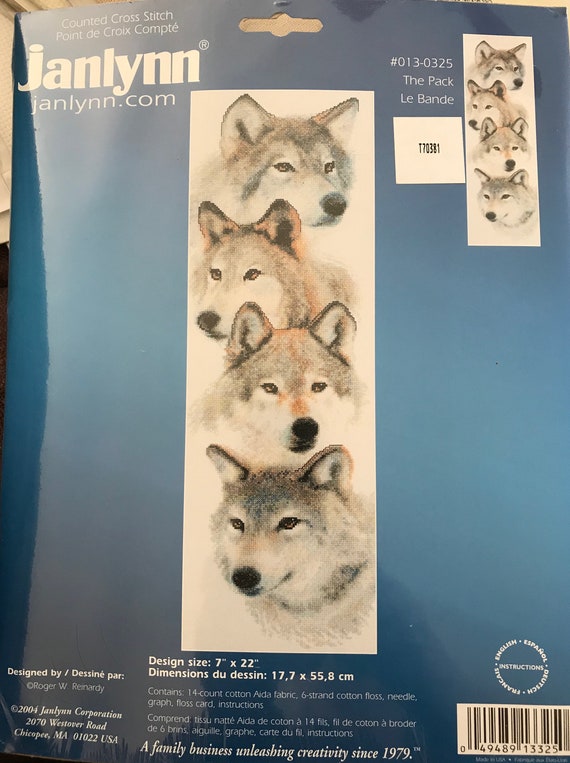 Kustom Krafts 14/" x 17/" Winter Wolves Cross Stitch Kit