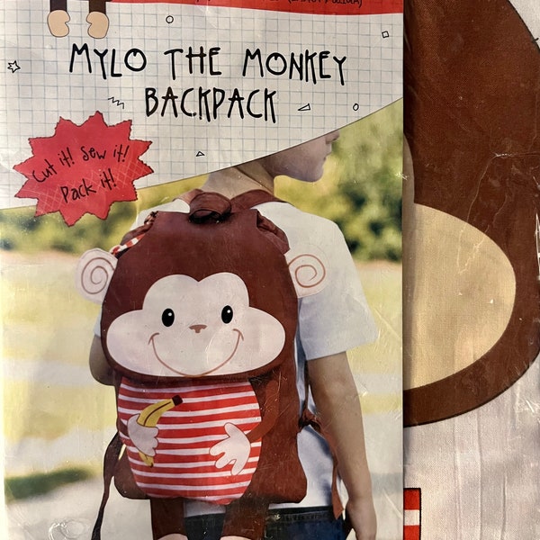 DIY Fabric Editions Mylo The Monkey Backpack Easy to Sew Kit Children's Accessory OOP