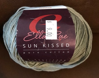 VIntage Ella Rae Sun Kissed Cotton Yarn: 3.52 oz Sun Kissed Seashell Light Grey, Weight OOP