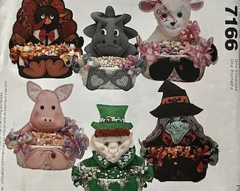 McCall's Basket of Goodies Dreams 'n Delights Treat Baskets Patterns Uncut 7166: Easter, Thanksgiving, St Paddy's Day