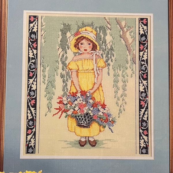 1986 Vintage Dimensions Rebecca Redhead Girl Counted Cross Stitch Jessie Willcox Smith OOP #121