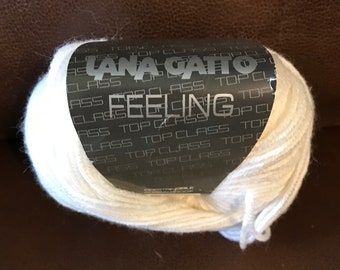 SALE Lot of 3 Vintage Lana Gatto Yarn Feeling White Wool Silk Cashmere Knit Crochet Craft DIY