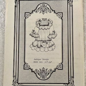 Vintage 1988 Brown House Dolls Easy Sew Designs Antique Dress Design 27&quot; to 28&quot; OOP 583