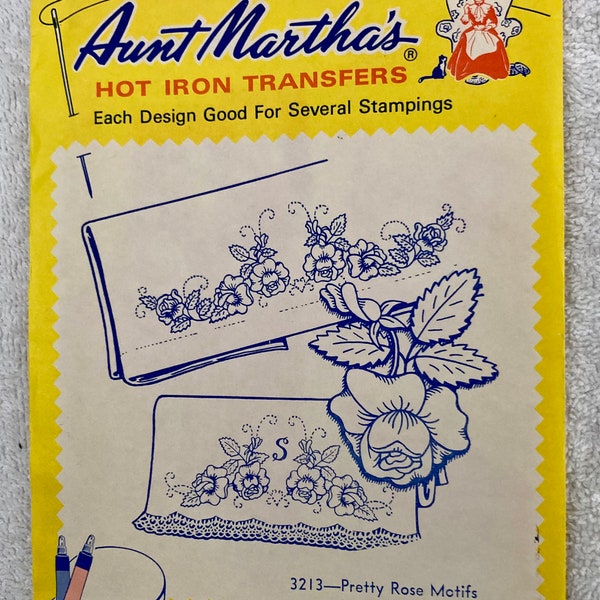 1970s Vintage Aunt Martha's Hot Iron Transfers Flowers & Butterflies Embroidery Painting Needlepoint 3763