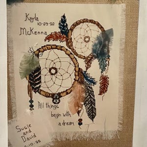 Vintage Candamar Designs Native American Dream Catchers Geboorte of huwelijk geteld kruissteek OOP 50857