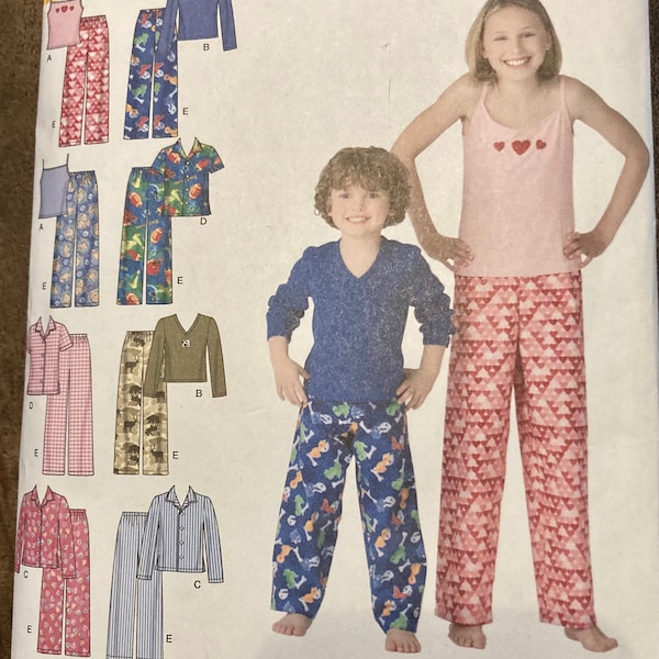 DIY Simplicity Uncut Pattern Boys and Girls Pants Shirts Knit Top Tank Top Size 7 to 14 OOP 3669