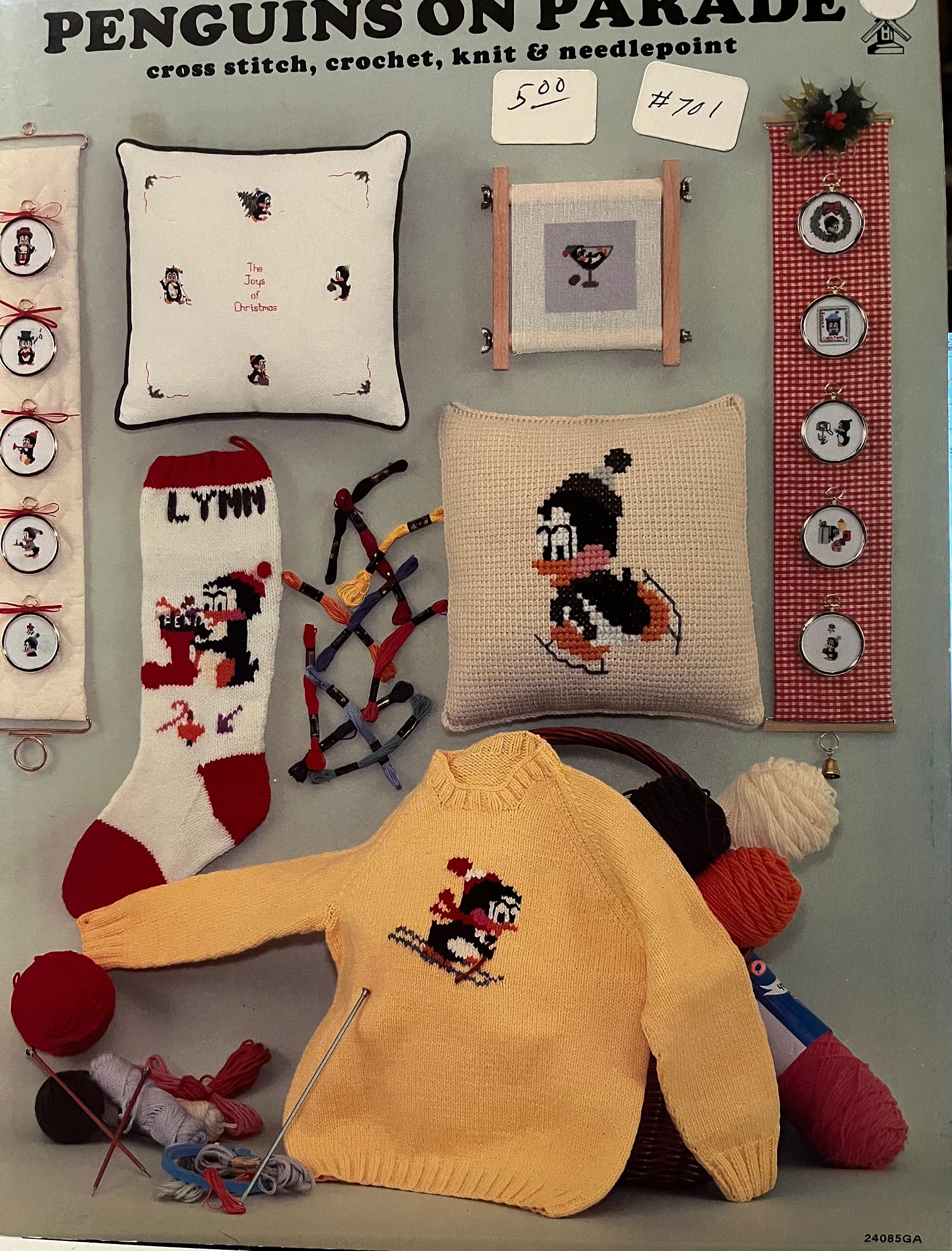 30 Vintage Christmas Crochet Patterns for Holiday Decorating, Gifting, and Keepsakes 9 Penguins on Parade Pattern Booklet