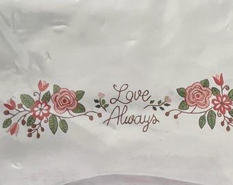 Design Works Love Always Pillowcases: 20 X 30, White Cotton, Polyester, Color Stamped, Flowers, Embroidery