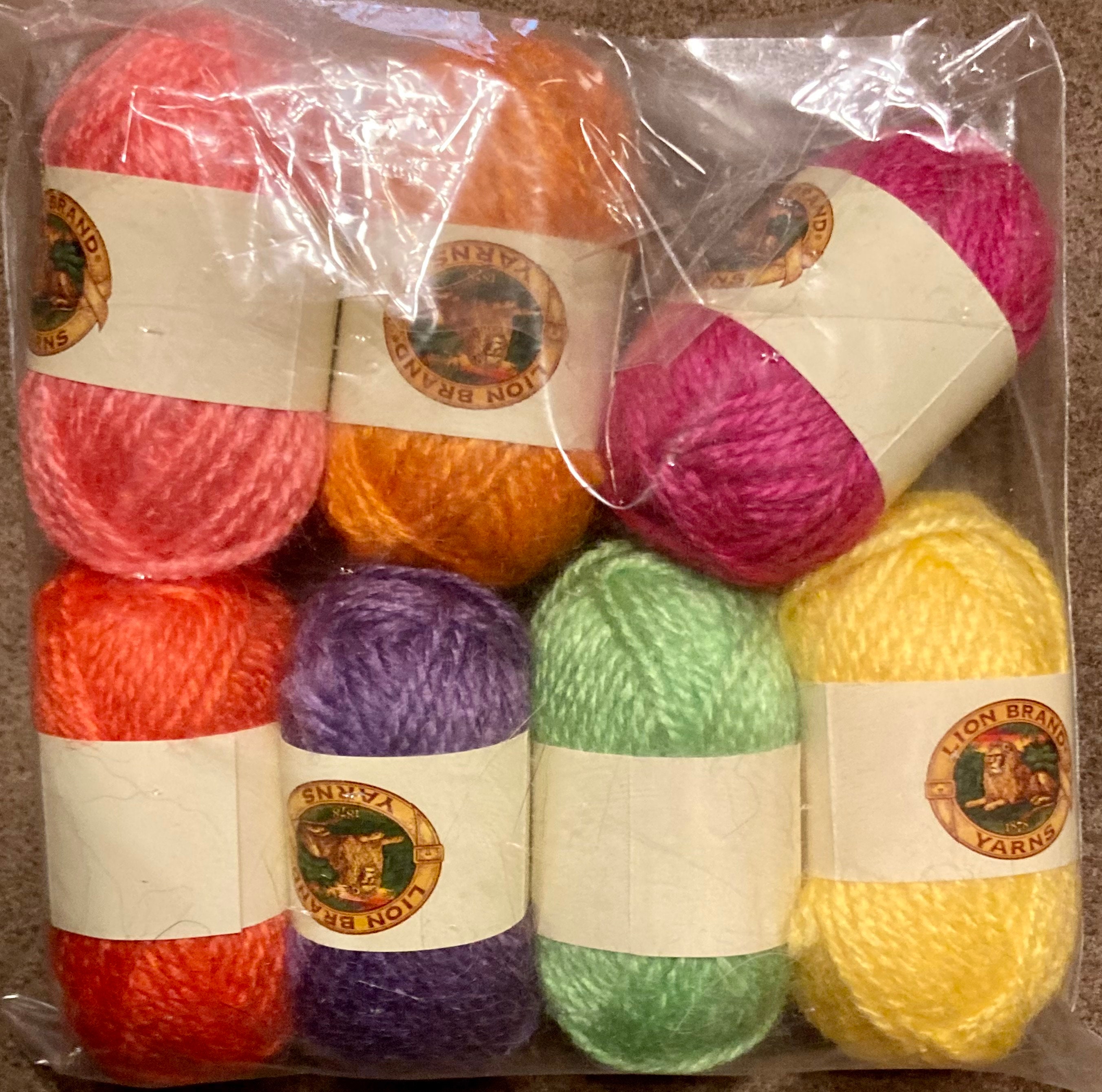Lion Brand Yarn Bonbons Beach Mini Yarn Variety Pack Fine Cotton  Multi-color Yarn 3 Pack 