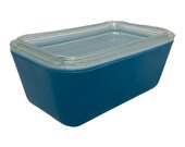 Vintage Pyrex Refrigerator Dish Turquoise Robbin Egg Blue 502 B 502 C lid