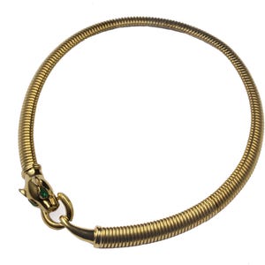 NINA RICCI Vintage Tubogas Panther Chocker Necklace