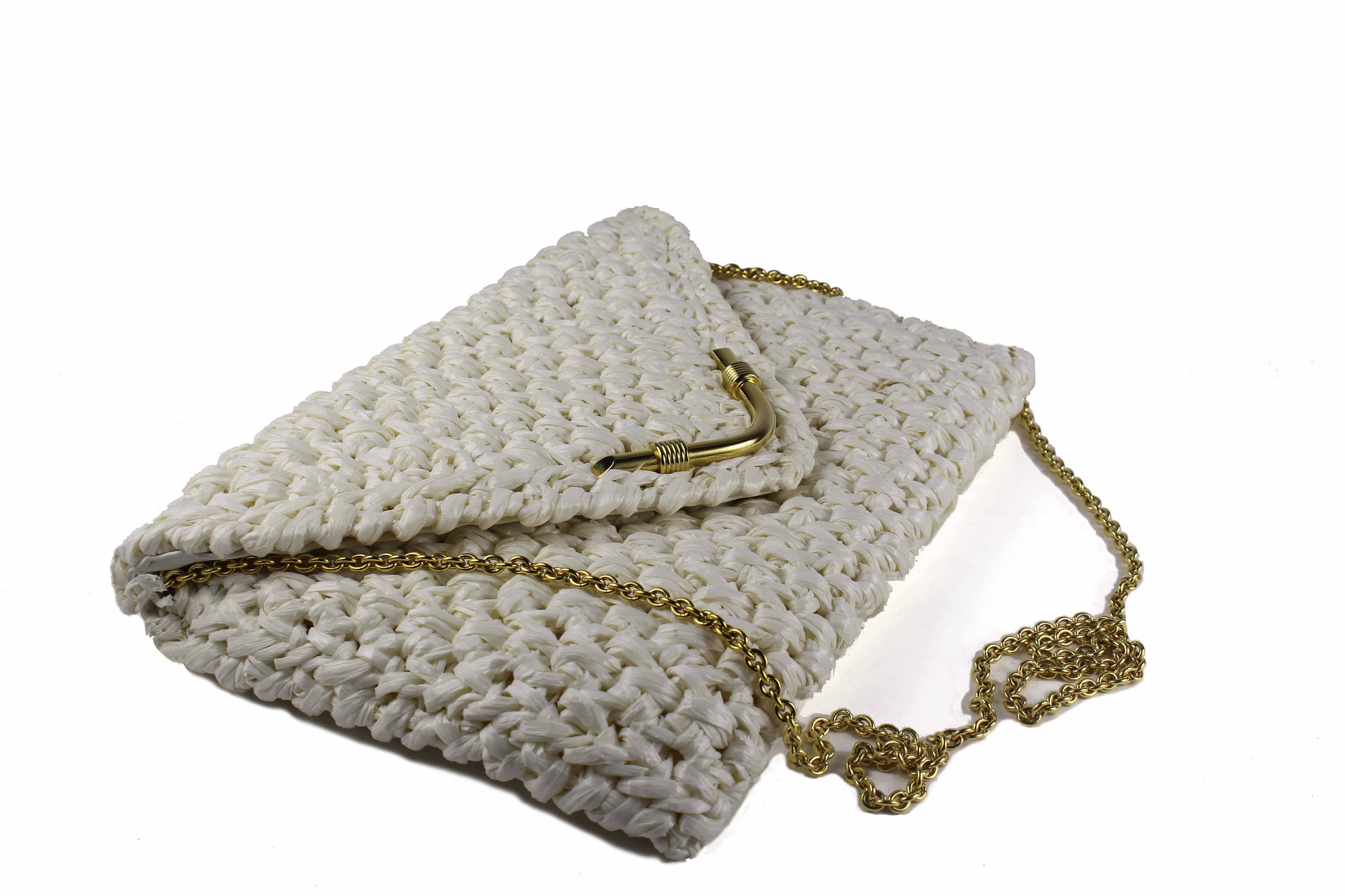 RODO Vintage White Raffia Envelope Bag - Etsy