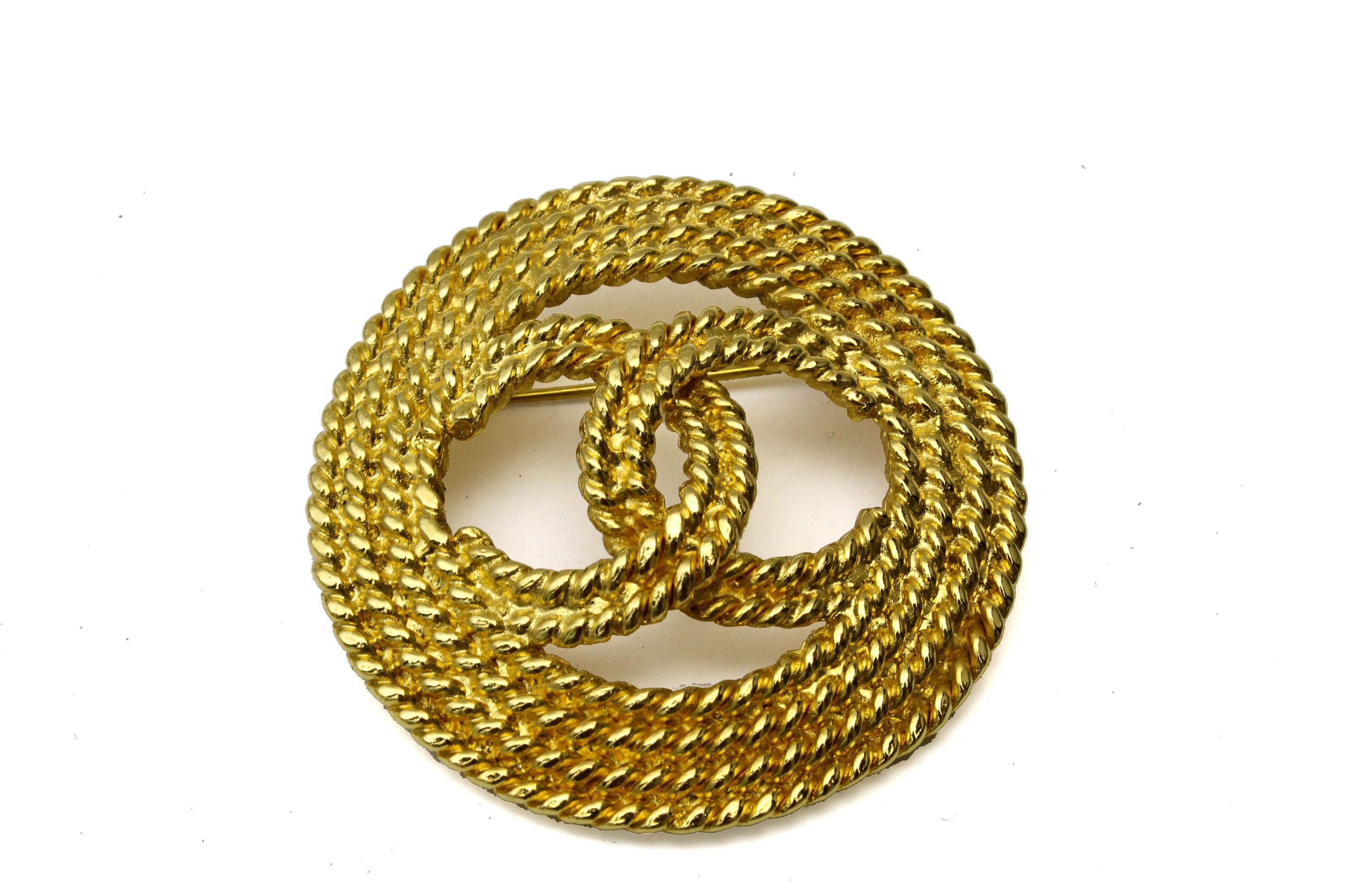 Vintage Chanel Chain Brooch Chanel Lambskin Crystal Vintage Allure CC Chain Brooch Black  main image 2