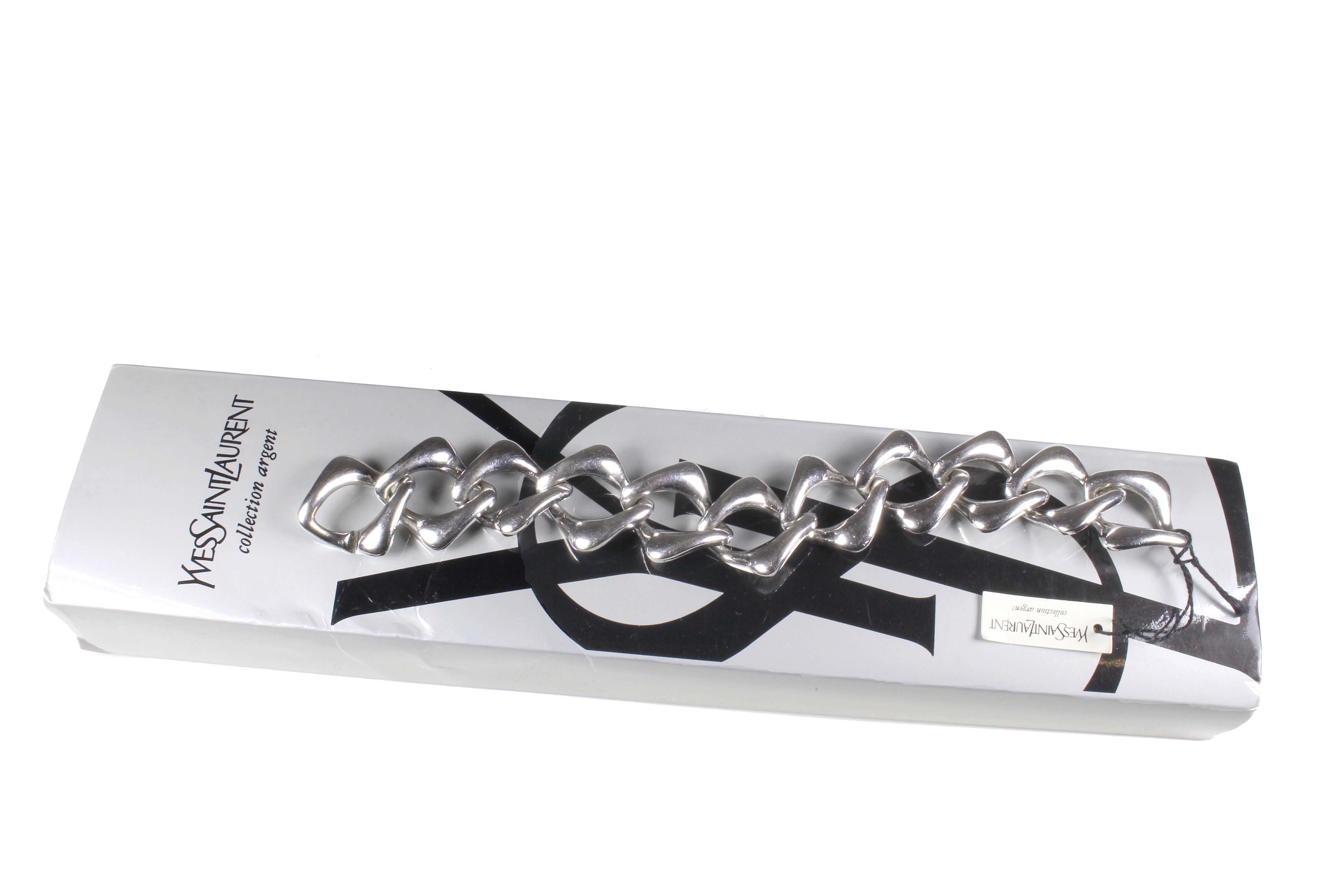 イヴ・サンローラン　YSL　ブレスレット　ヴィンテージ　シルバー　サイズ調整可 イヴ・サンローラン YSL ブレスレット ヴィンテージ シルバー