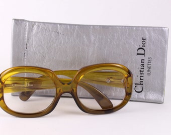 CHRISTIAN DIOR vintage 70's Lunettes Optyl Translucent Ambre Couleur
