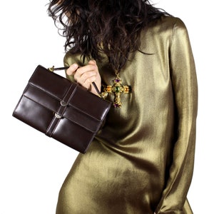 Vintage MORABITO Small Brown Leather Handbag