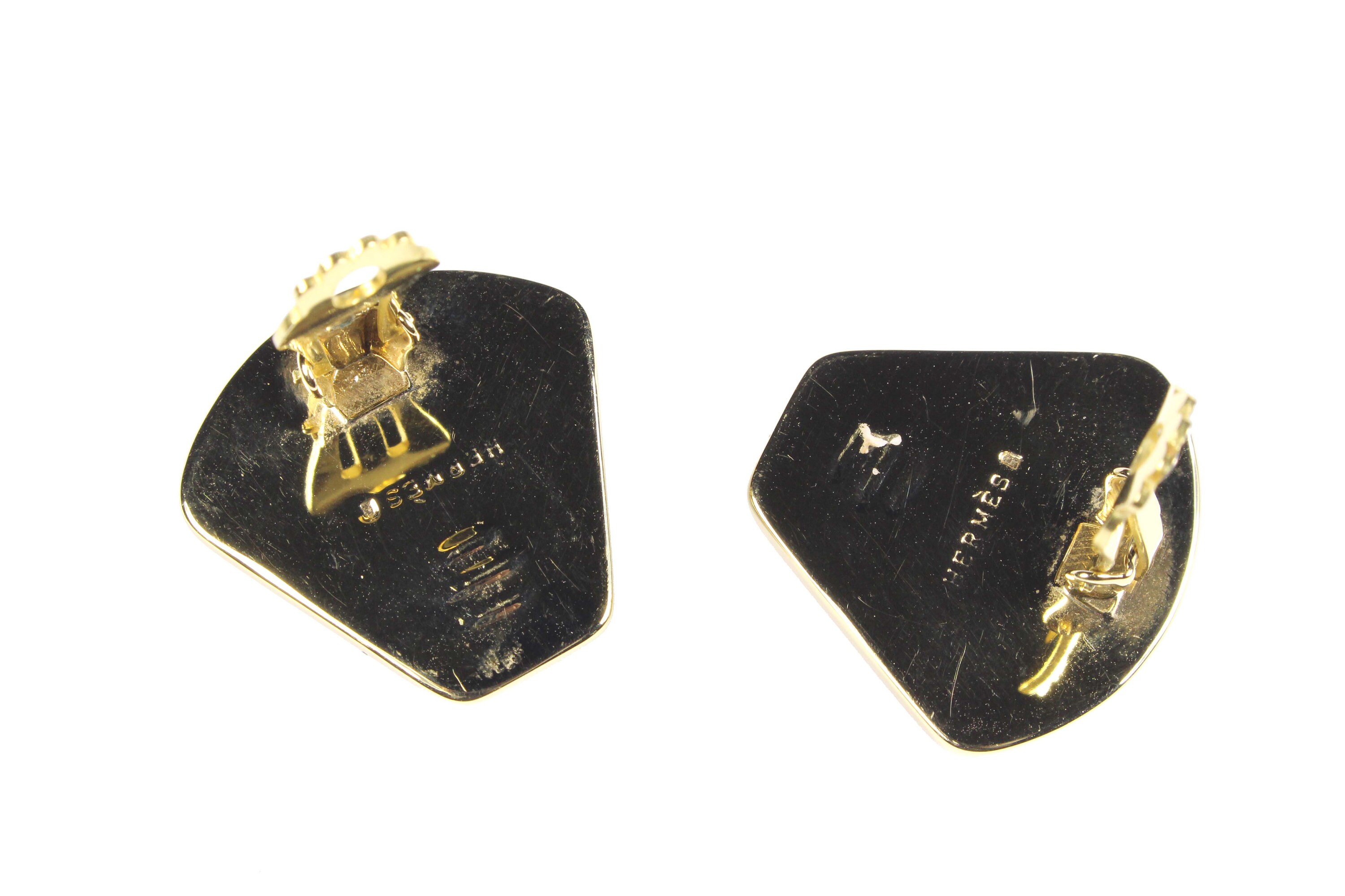 Auth Hermes Cloisonne Earrings #300956H20B HERMÈS cloisonne enamel earrings – Vintage Carwen main image 2