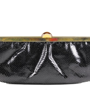 Bolso Vintage Serpiente Negro con broche Baquelita