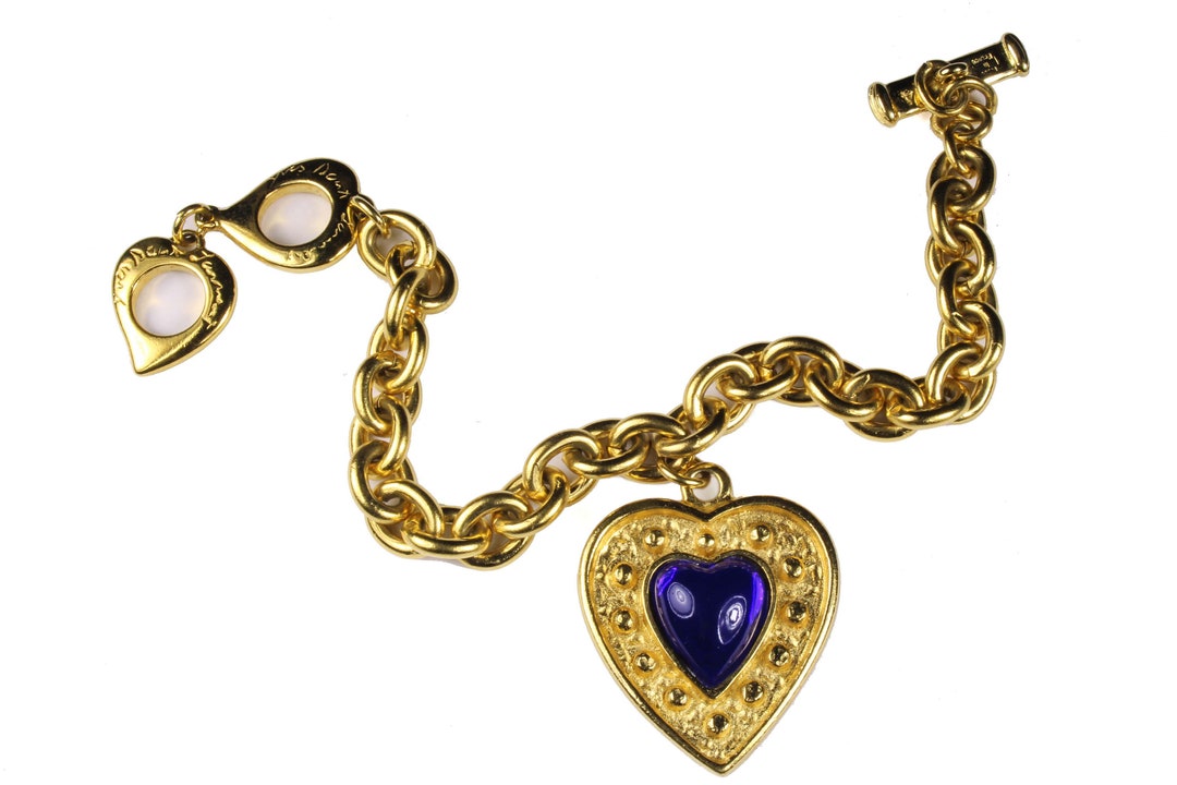 イヴサンローラン　ヴィンテージ　ゴールド ハートモチーフ ブレスレット Yves Saint Laurent】イヴサンローラン『ハートモチーフ ブレス