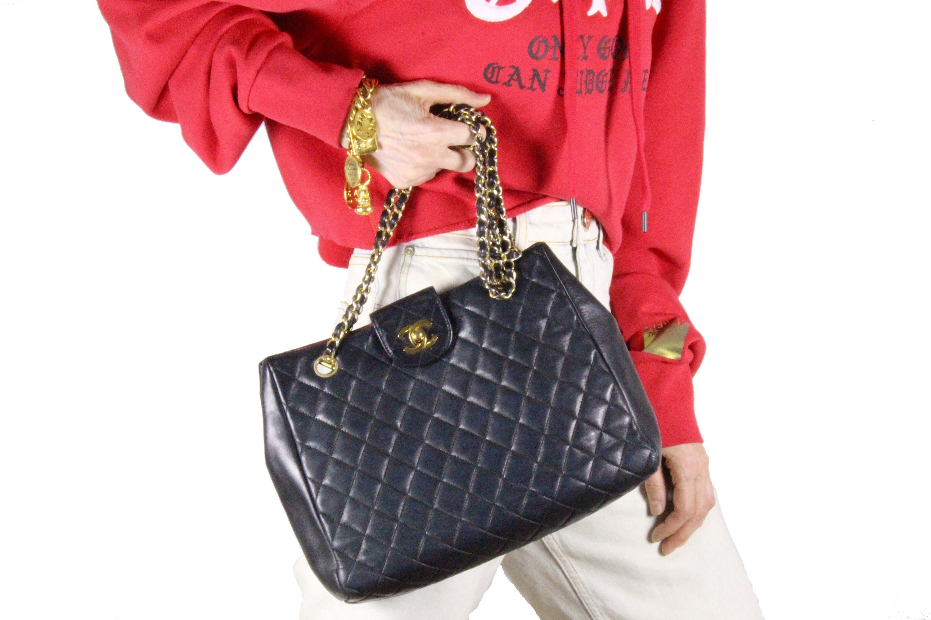 CHANEL 90s Timeless CC Quilted Leather Tote — Garment