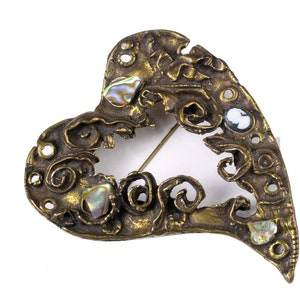 CHRISTIAN LACROIX Vintage Large Abstract Heart Brooch