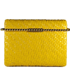 RODO Mustard Yellow Wicker Vintage Clutch
