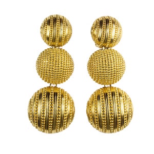 CHRISTIAN DIOR Vintage Hemispheres Dangle Earrings