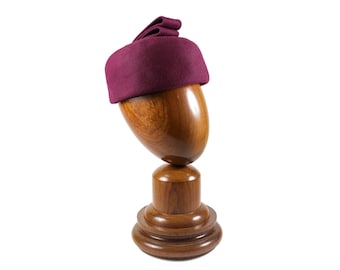 R. Rius de Forns Vintage 50's Burgundy Felt Pillbox Hat