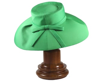SANTA EULALIA Vintage 50&#39;s Green Wide Brimmed Hat