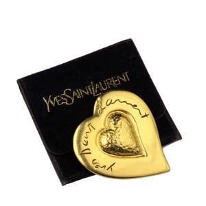 Broche plaquée or coeur YVES SAINT LAURENT