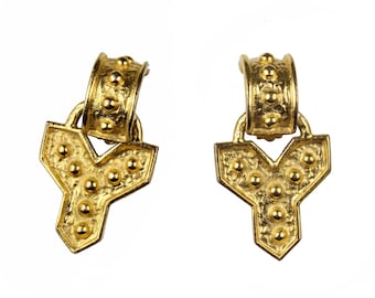 Boucles d'oreilles YV emblématiques vintage YVES SAINT LAURENT