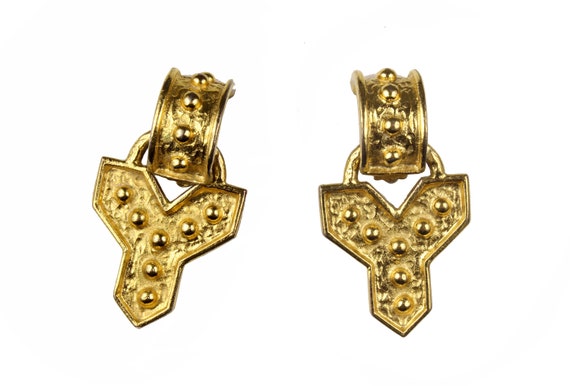 YVES SAINT LAURENT Vintage Iconic Y Earrings - image 1