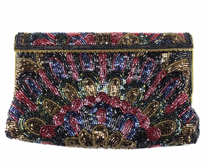 Vintage Multicolor Peacock Beads Bag - Etsy