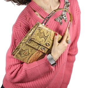 Vintage Snakeskin Natural Color Handbag