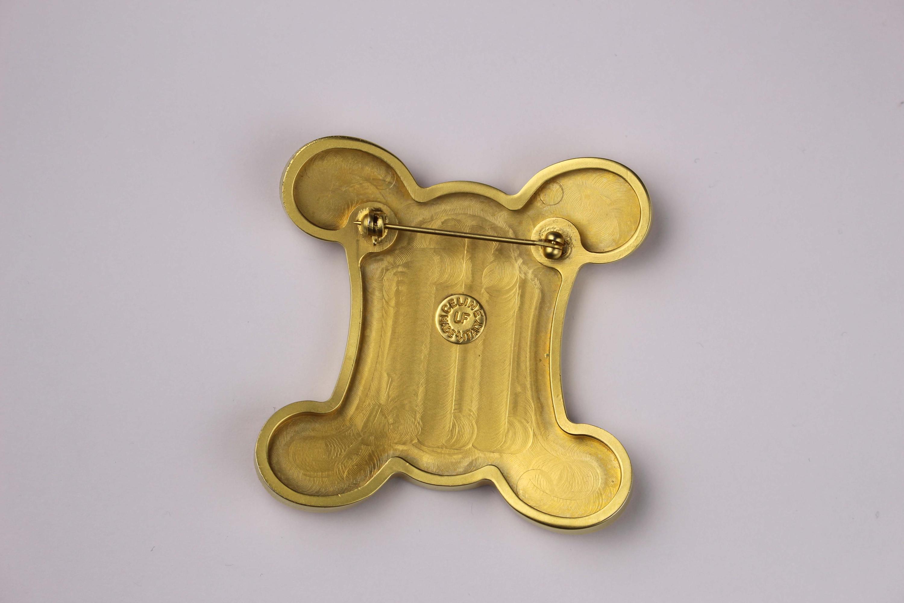 CELINE Vintage Large Logo Triomphe Brooch - Etsy