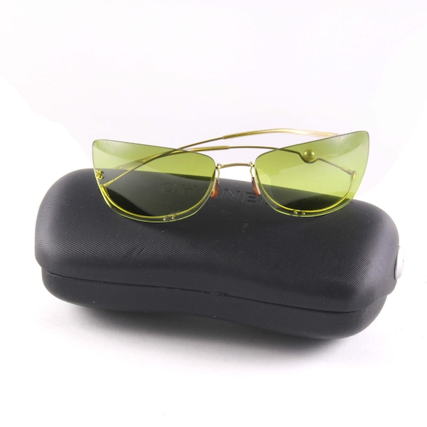 CHANEL Vintage Flexible Rimless Pearl Sunglasses 4053-H