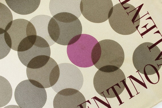 VALENTINO Vintage Scarf 100% Silk Polka Dots - image 5