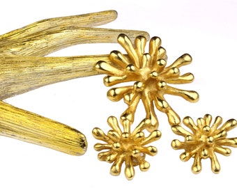 Boucles D'oreilles Clips Vintage Créateur Jacky De G - Style Années 80-90 - Doré - Occasion