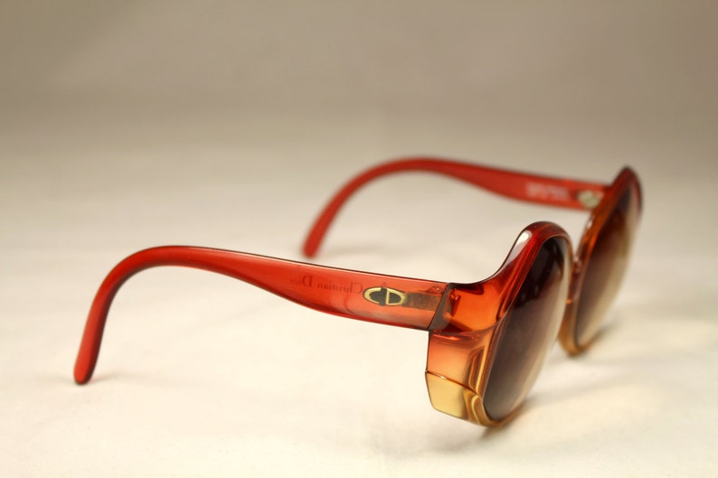 CHRISTIAN DIOR vintage 80's Lunettes Optyl Translucide Couleur Orange image 4