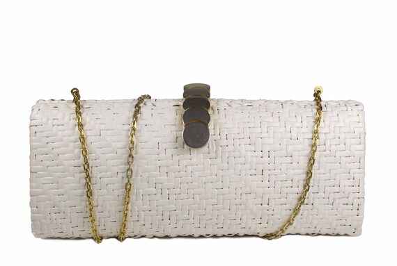 Vintage Rodo Clutch de Mimbre Blanco | Etsy España