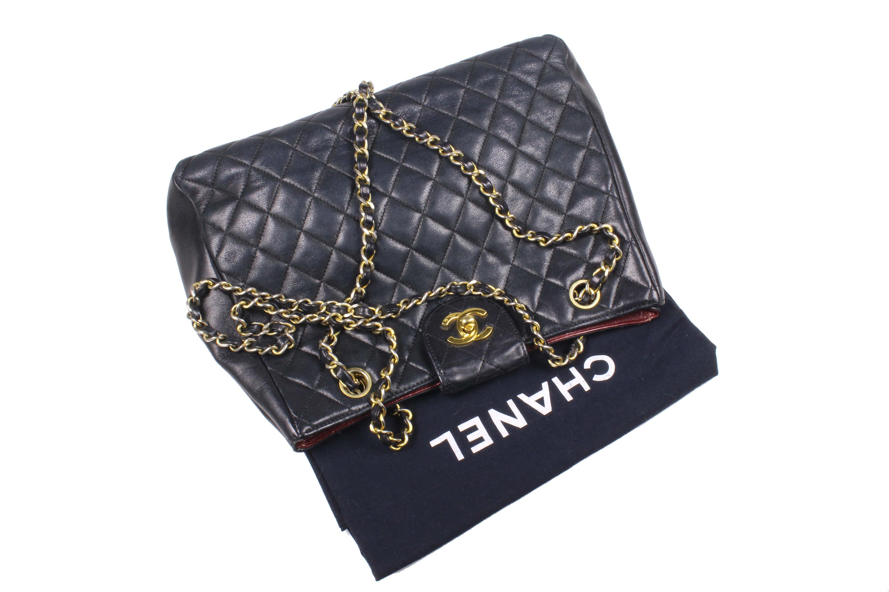 CHANEL Vintage 1990's Quilted Leather Tote Bag 