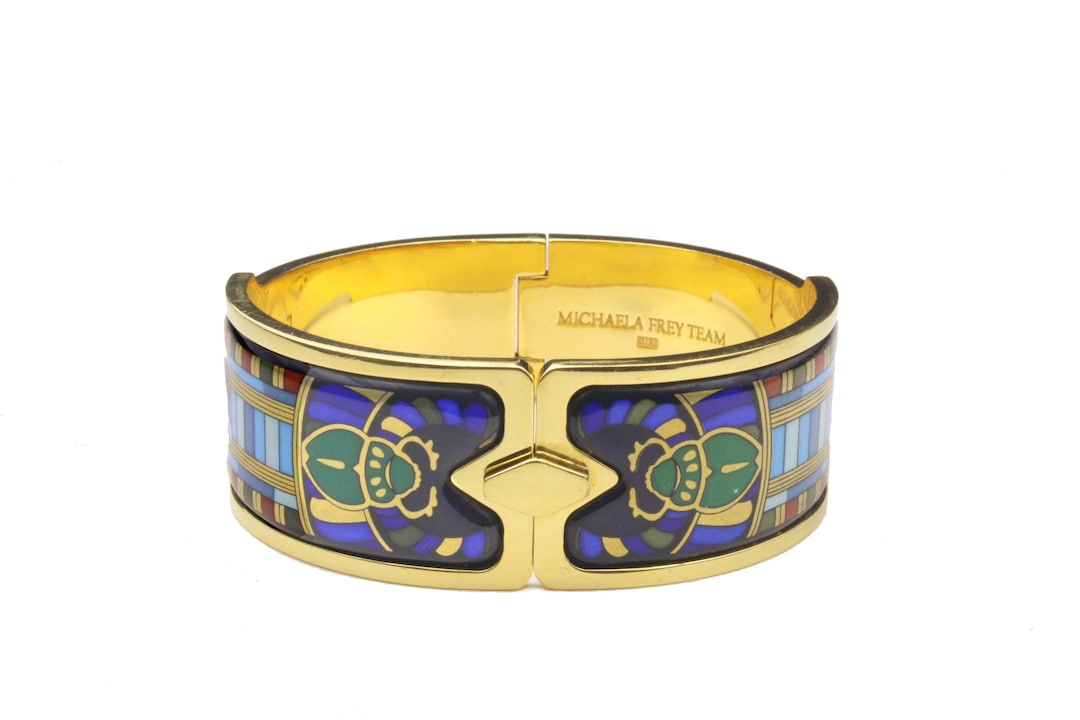 MICHAELA FREY バングル　ゴールドカラー縁 MICHAELA FREY TEAM Vintage Rigid 24-carat Fired Enamel