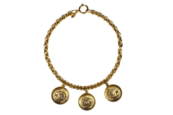 Buy CHANEL Vintage Logo Medallion Charms Necklace Online in India 