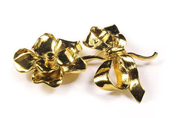 YVES SAINT LAURENT Vintage Large Flower Brooch - Etsy Canada
