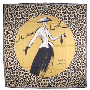 CHRISTIAN DIOR Vintage ‘Le New Look 1947 1957’ Scarf 100% Silk