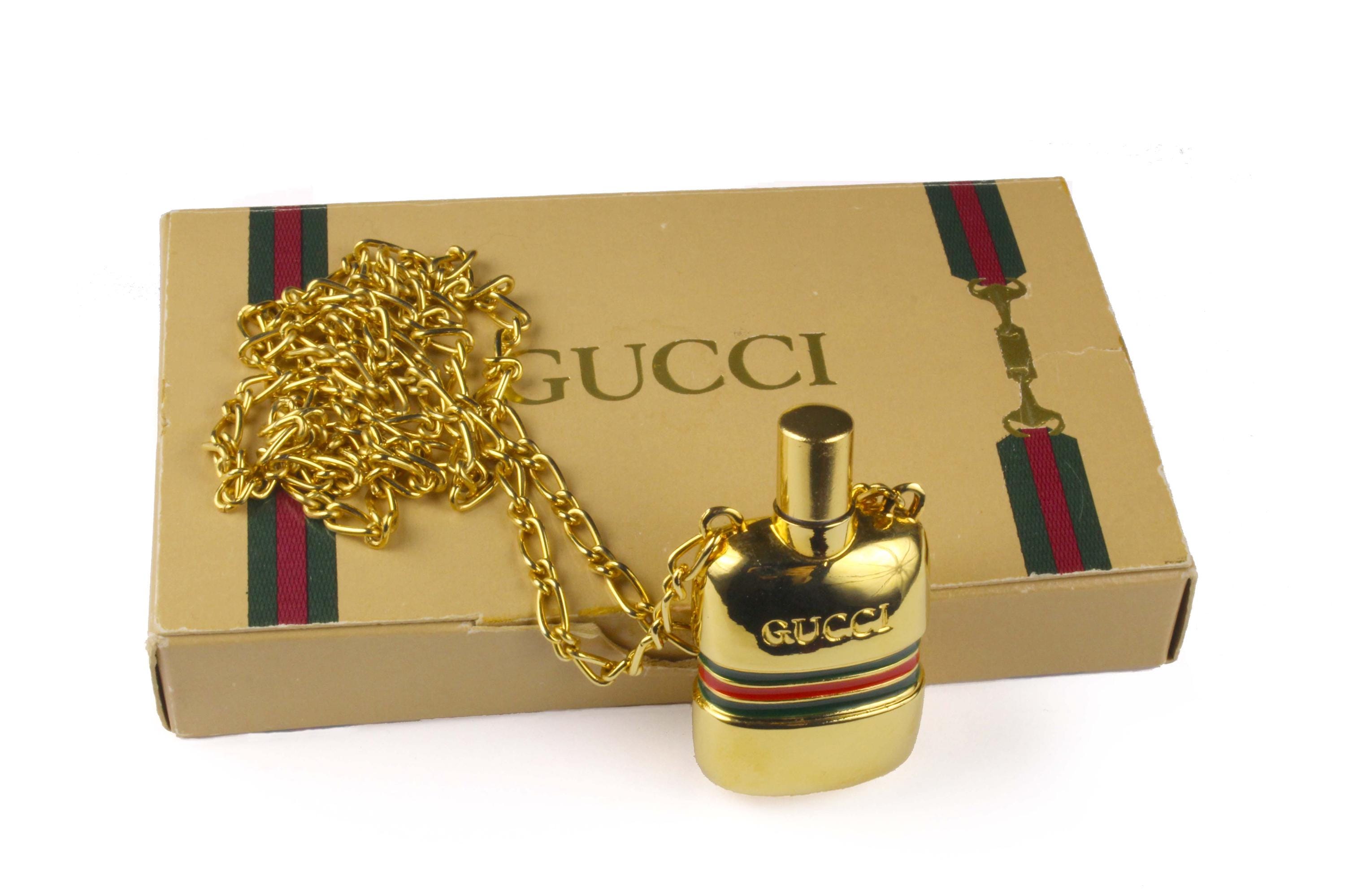GUCCI Vintage Perfume Bottle Chain Necklace - Etsy