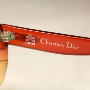 CHRISTIAN DIOR vintage 80's Lunettes Optyl Translucide Couleur Orange image 5