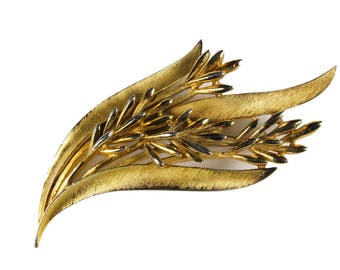 TRIFARI golden branch brooch